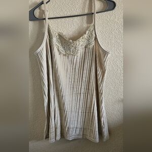 Elegant Cream Lace Trim Dress